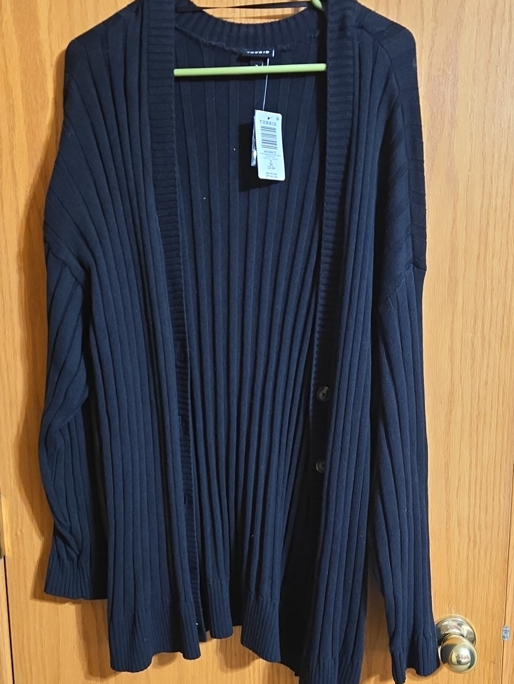 torrid Black Ribbed Button Cardigan Sweater